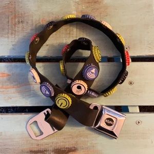Seatbelt Rubber Music Theme Belt W/Bottle Opener